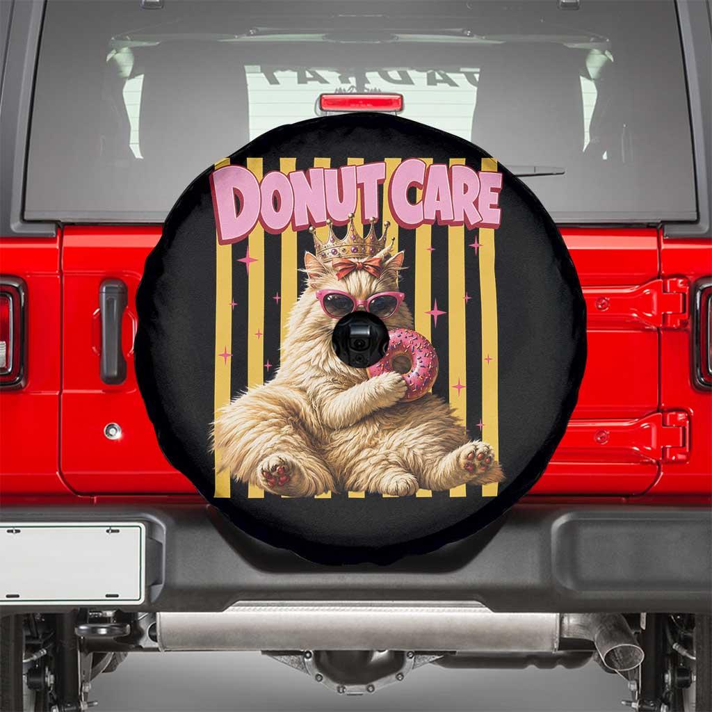 Funny Princess Cat Eating Donut Spare Tire Cover Sci-Fi Book Lover Gift TS12 Black Print Your Wear