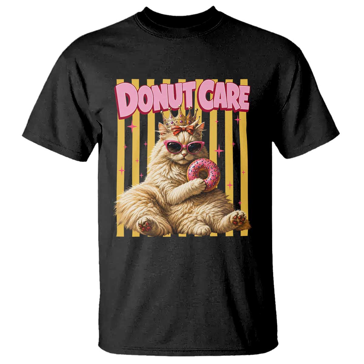 Funny Princess Cat Eating Donut T Shirt Sci-Fi Book Lover Gift TS12 Black Print Your Wear