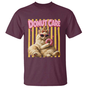 Funny Princess Cat Eating Donut T Shirt Sci-Fi Book Lover Gift TS12 Maroon Print Your Wear