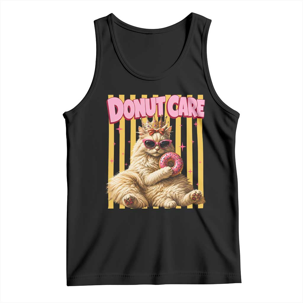 Funny Princess Cat Eating Donut Tank Top Sci-Fi Book Lover Gift TS12 Black Print Your Wear