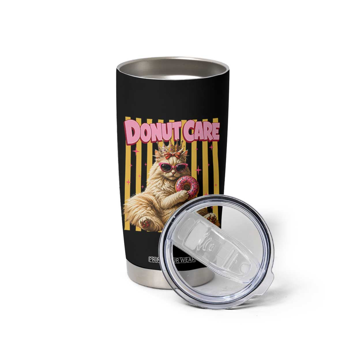 Funny Princess Cat Eating Donut Tumbler Cup Sci-Fi Book Lover Gift TS12 Print Your Wear