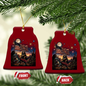 Funny Princess Cat On Dinosaur Patriotic Freedom Gift Ceramic Ornament TS12 Print Your Wear