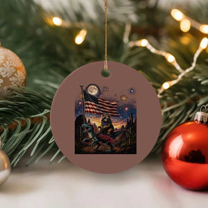Funny Princess Cat On Dinosaur Patriotic Freedom Gift Ceramic Ornament TS12 1pc Mocha Print Your Wear