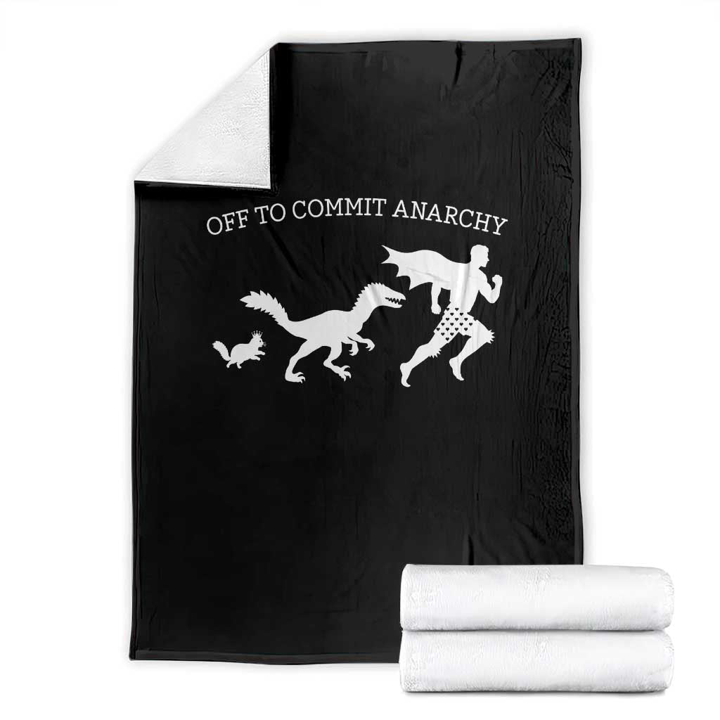 Funny Princess Cat Sci Fi Gift Throw Blanket Off To Commit Anarchy TS12 Black Print Your Wear
