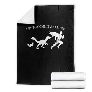 Funny Princess Cat Sci Fi Gift Throw Blanket Off To Commit Anarchy TS12 Black Print Your Wear
