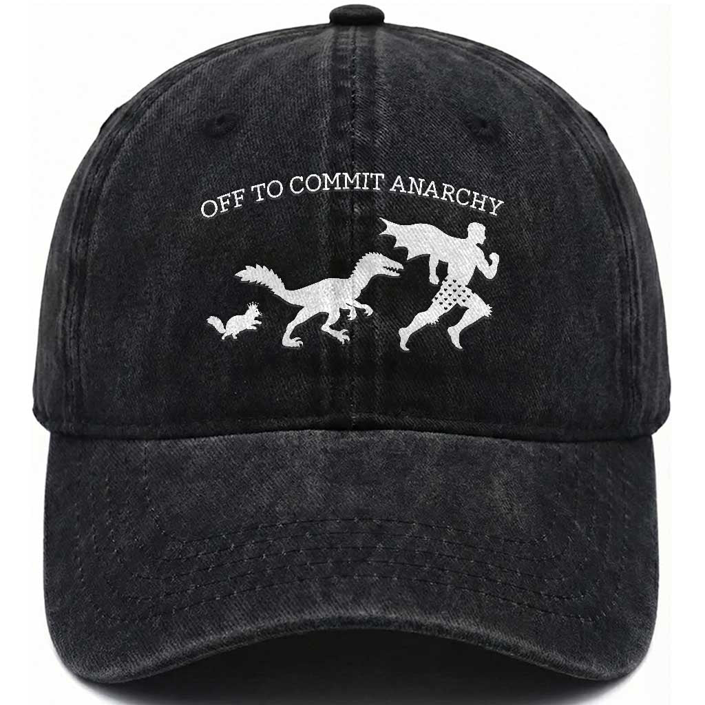 Funny Princess Cat Sci Fi Gift Washed Cotton Baseball Cap Off To Commit Anarchy TS12 Print Your Wear