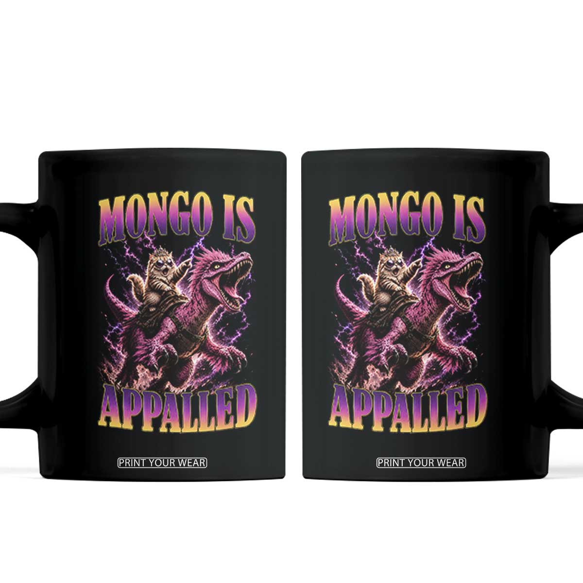 Fantasy Book Reader Geeky Cat Lover Coffee Mug Mongo Is Appalled TS12 Black Print Your Wear