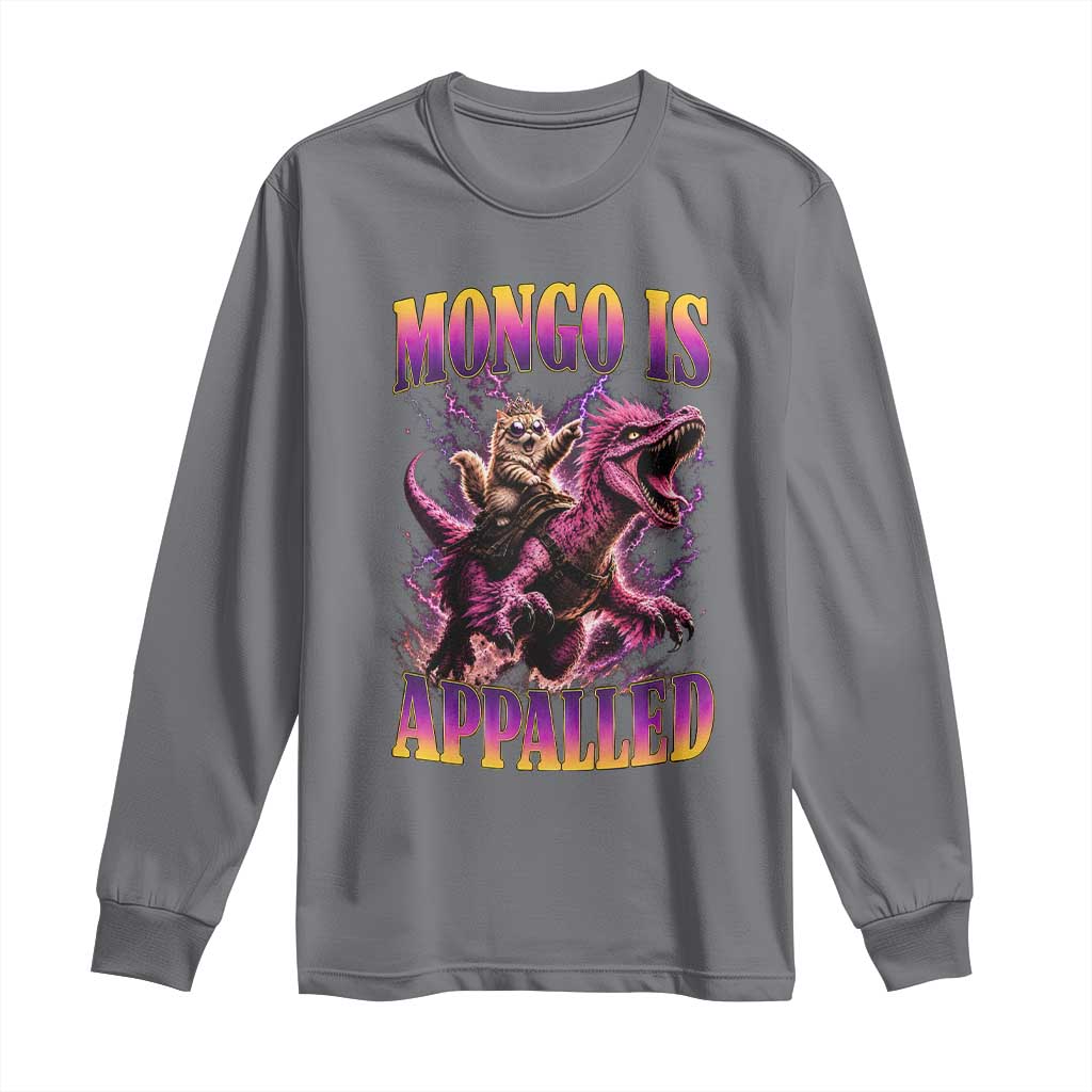 Fantasy Book Reader Geeky Cat Lover Long Sleeve Shirt Mongo Is Appalled TS12 Charcoal Print Your Wear