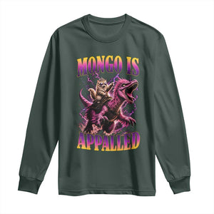 Fantasy Book Reader Geeky Cat Lover Long Sleeve Shirt Mongo Is Appalled TS12 Dark Forest Green Print Your Wear
