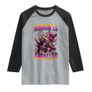 Fantasy Book Reader Geeky Cat Lover Raglan Shirt Mongo Is Appalled TS12 Heather Gray Black Print Your Wear