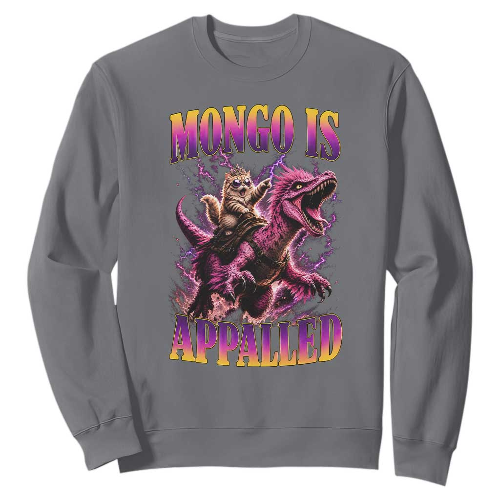 Fantasy Book Reader Geeky Cat Lover Sweatshirt Mongo Is Appalled TS12 Charcoal Print Your Wear