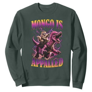 Fantasy Book Reader Geeky Cat Lover Sweatshirt Mongo Is Appalled TS12 Dark Forest Green Print Your Wear