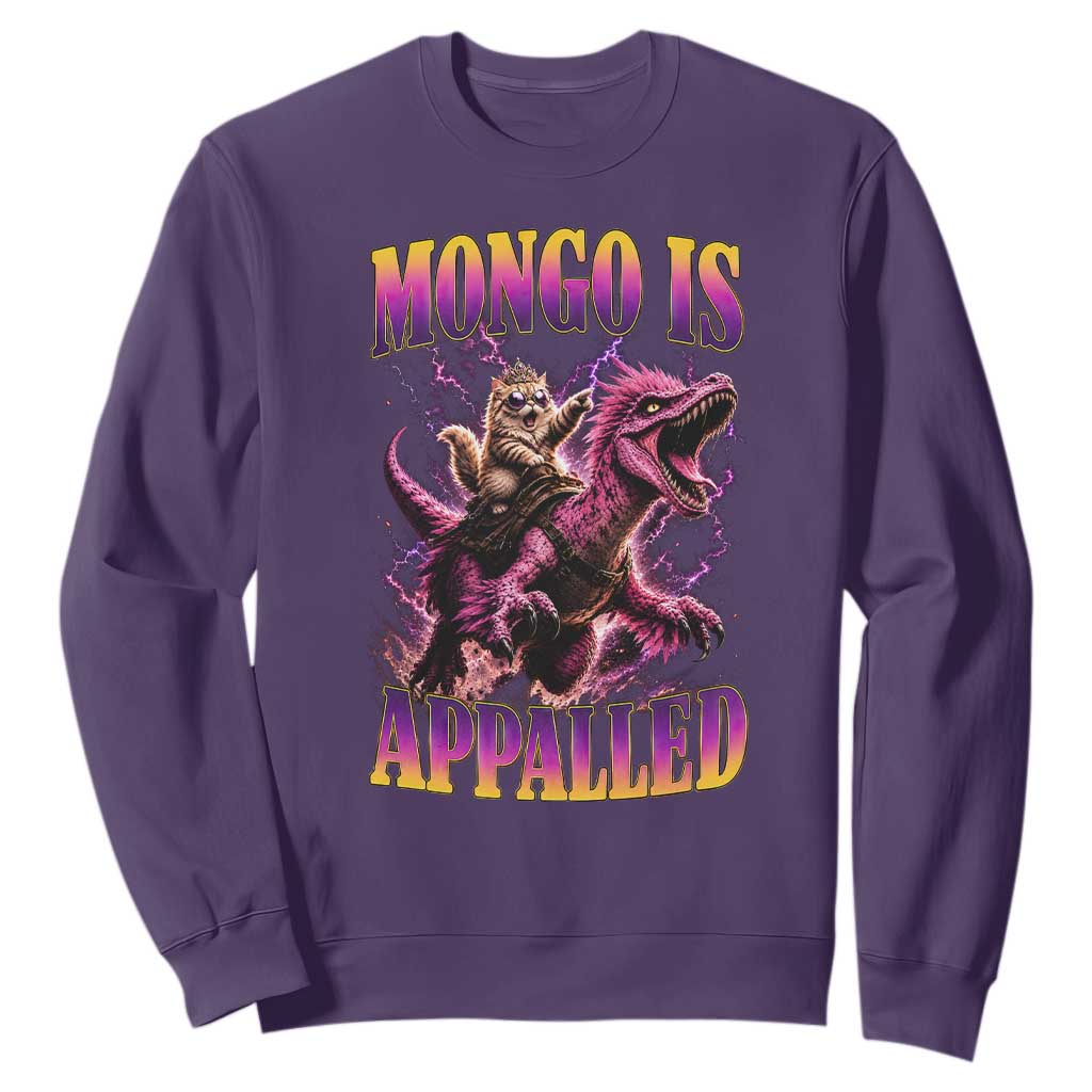 Fantasy Book Reader Geeky Cat Lover Sweatshirt Mongo Is Appalled TS12 Purple Print Your Wear