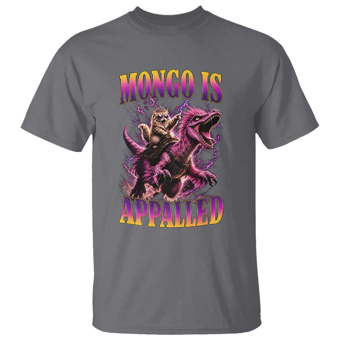 Fantasy Book Reader Geeky Cat Lover T Shirt Mongo Is Appalled TS12 Charcoal Print Your Wear