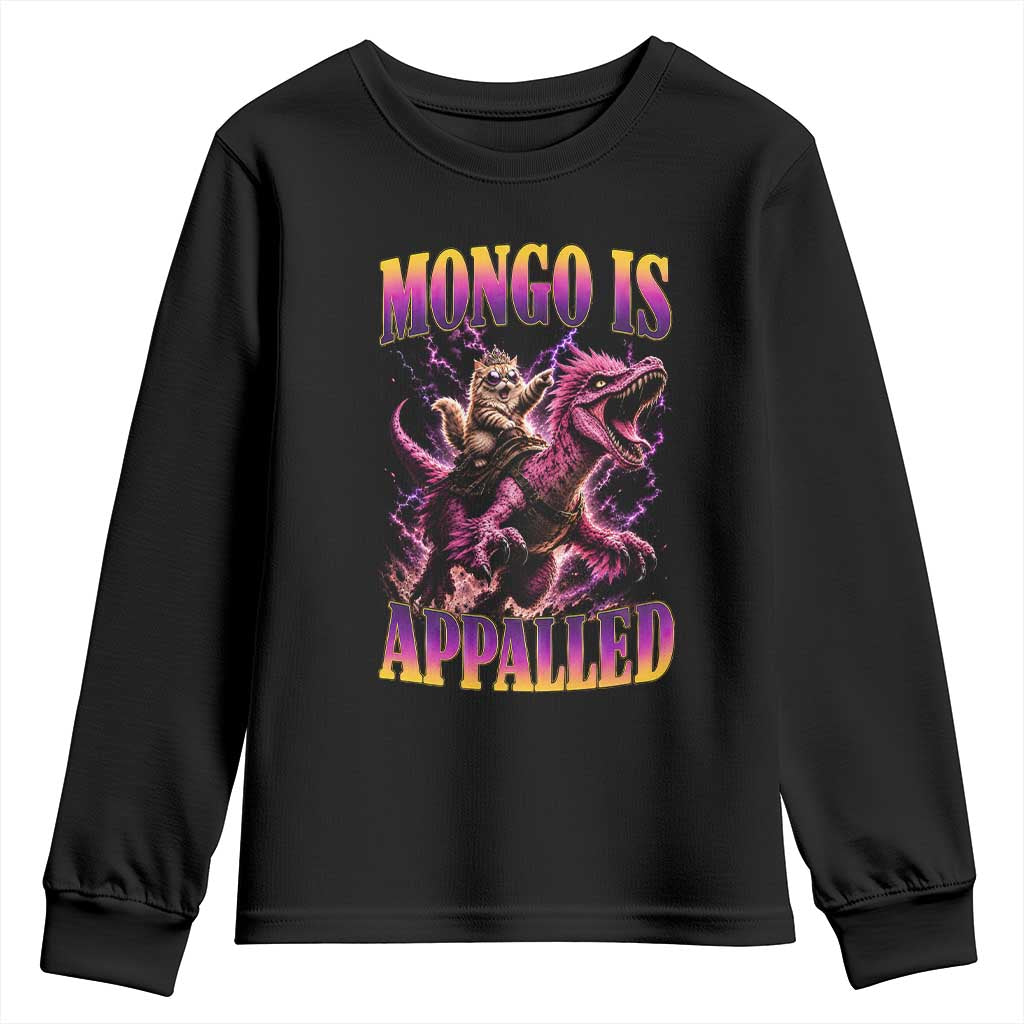 Fantasy Book Reader Geeky Cat Lover Youth Sweatshirt Mongo Is Appalled TS12 Black Print Your Wear