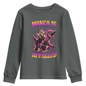 Fantasy Book Reader Geeky Cat Lover Youth Sweatshirt Mongo Is Appalled TS12 Dark Heather Print Your Wear