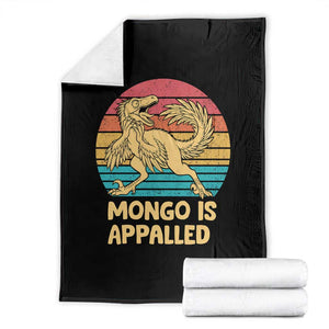 Mongo Is Appalled Throw Blanket Funny Dinosaur Gamer Book Lover Retro Gift TS12 Black Print Your Wear