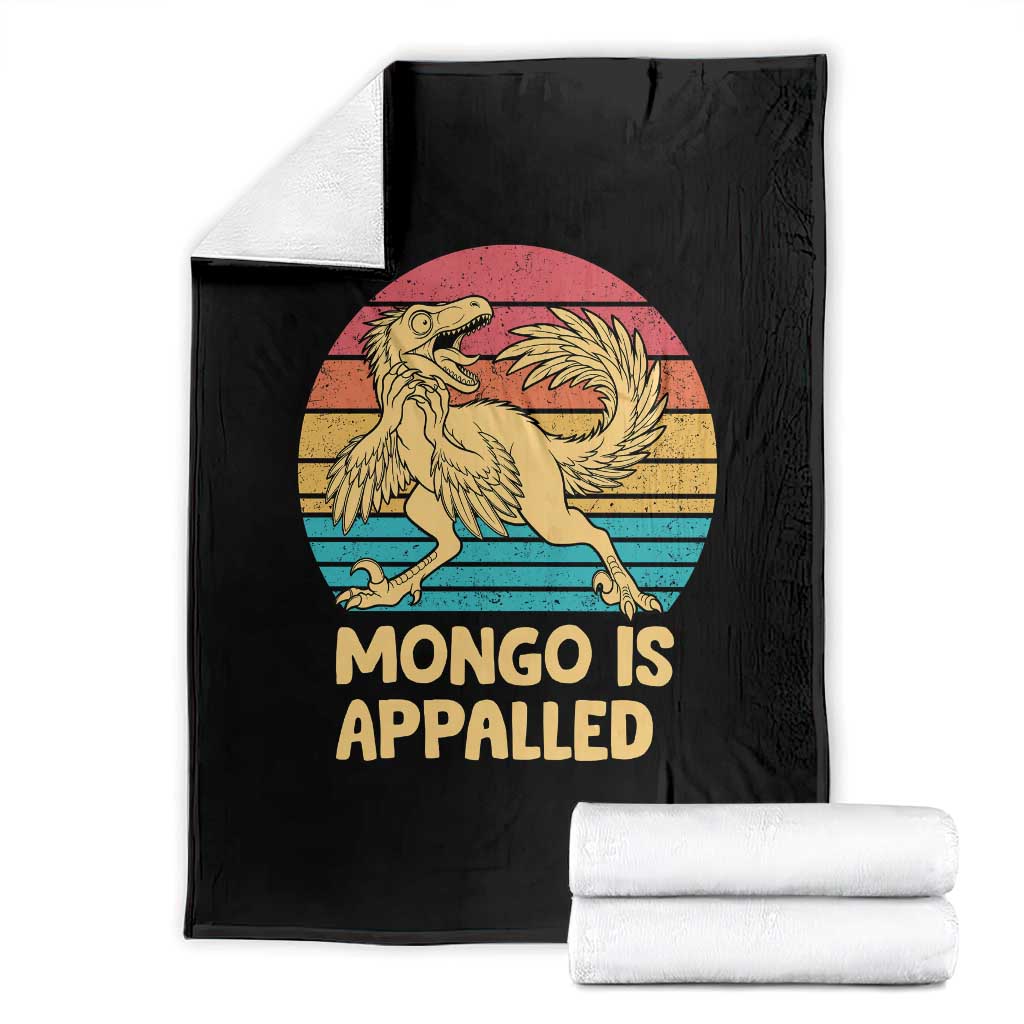 Mongo Is Appalled Throw Blanket Funny Dinosaur Gamer Book Lover Retro Gift TS12 Black Print Your Wear