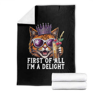 First Of All Im A Delight Princess Cat Quote Throw Blanket Sci-Fi Book Lover Gift TS12 Black Print Your Wear