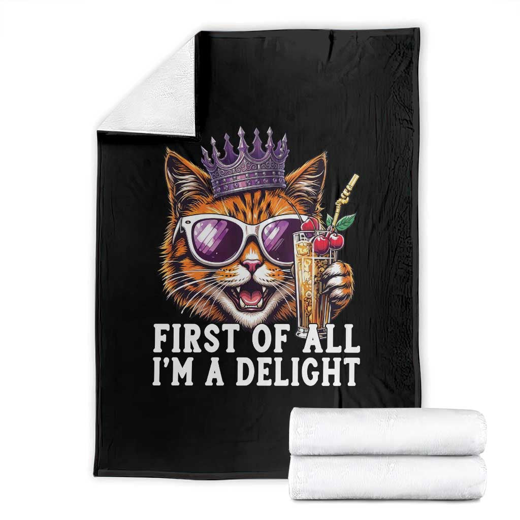 First Of All Im A Delight Princess Cat Quote Throw Blanket Sci-Fi Book Lover Gift TS12 Black Print Your Wear
