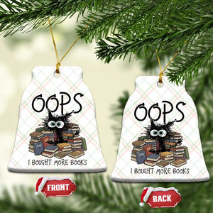 Funny Black Cat Bookworm Gift Ceramic Ornament Oops I Bought More Books TS12 Print Your Wear
