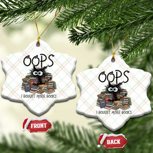 Funny Black Cat Bookworm Gift Ceramic Ornament Oops I Bought More Books TS12 Print Your Wear
