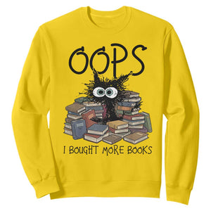 Funny Black Cat Bookworm Gift Sweatshirt Oops I Bought More Books TS12 Daisy Print Your Wear