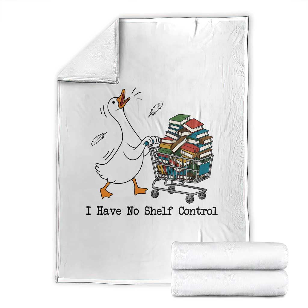 Funny Goose Book Lover Throw Blanket I Have No Shelf Control TS12 White Print Your Wear
