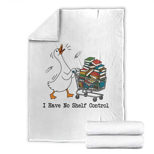 Funny Goose Book Lover Throw Blanket I Have No Shelf Control TS12 White Print Your Wear