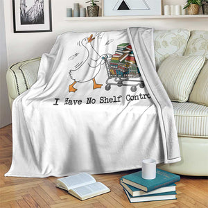 Funny Goose Book Lover Throw Blanket I Have No Shelf Control TS12 Print Your Wear