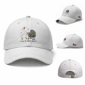Funny Goose Book Lover Baseball Cap I Have No Shelf Control TS12 Baseball Cap Universal Fit White Print Your Wear