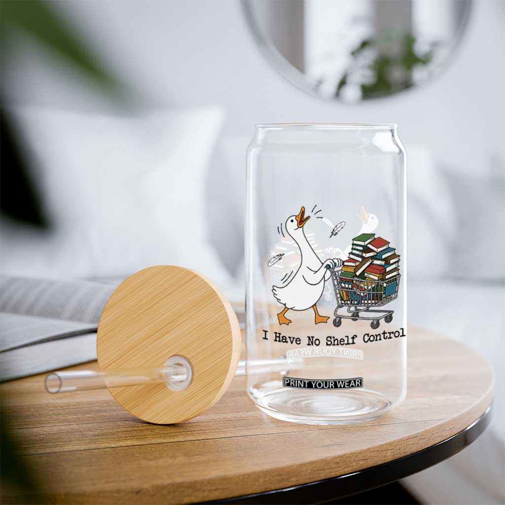 Funny Goose Book Lover Glass Can I Have No Shelf Control TS12 Print Your Wear