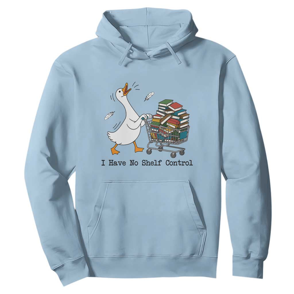 Funny Goose Book Lover Hoodie I Have No Shelf Control TS12 Light Blue Print Your Wear