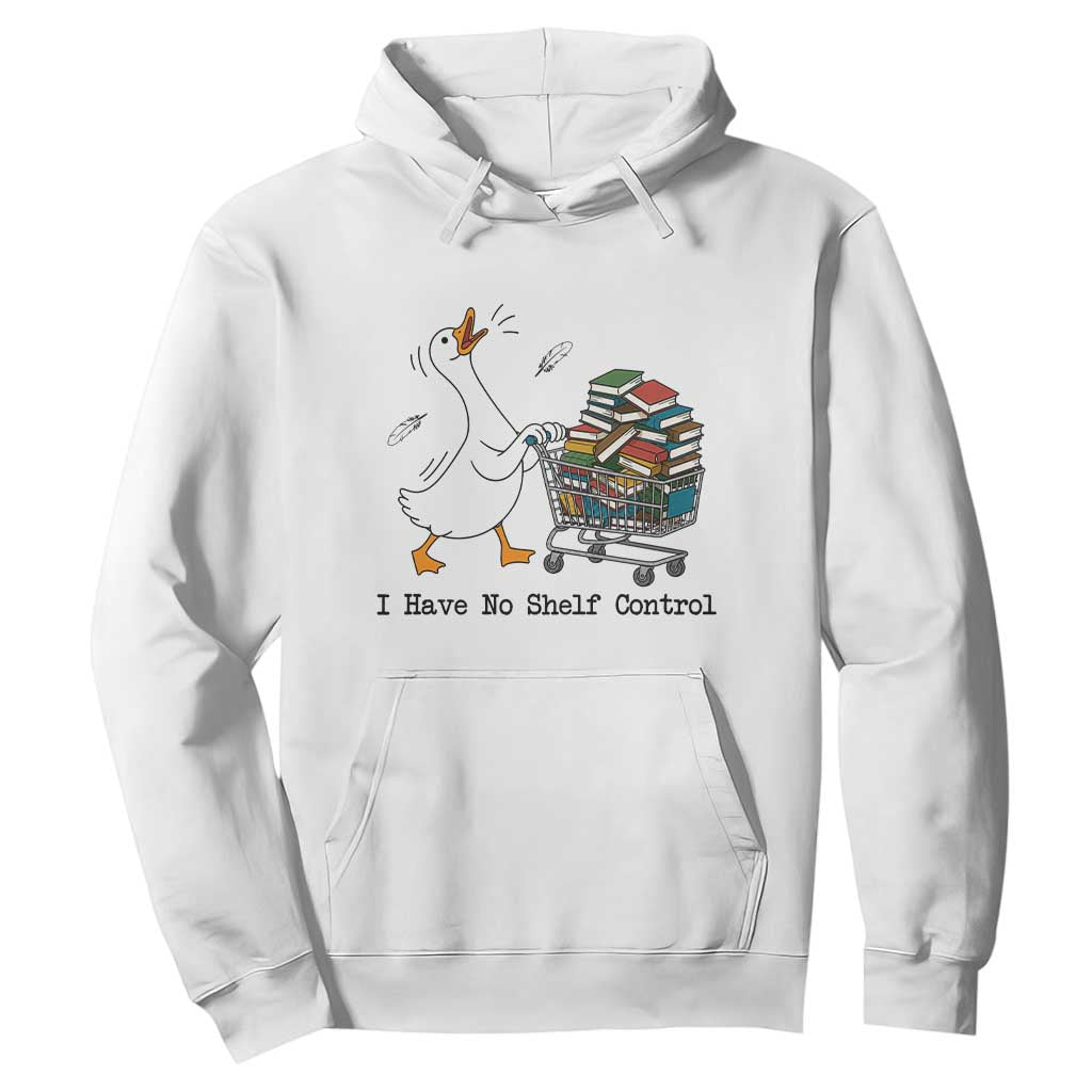 Funny Goose Book Lover Hoodie I Have No Shelf Control TS12 White Print Your Wear