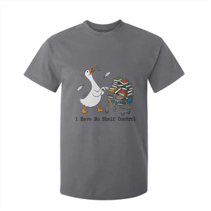 Funny Goose Book Lover T Shirt For Kid I Have No Shelf Control TS12 Charcoal Print Your Wear