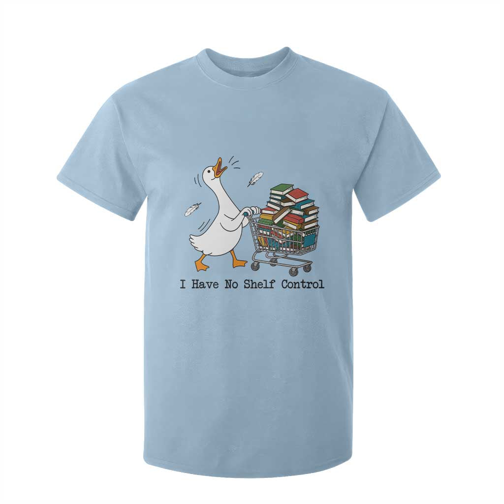 Funny Goose Book Lover T Shirt For Kid I Have No Shelf Control TS12 Light Blue Print Your Wear