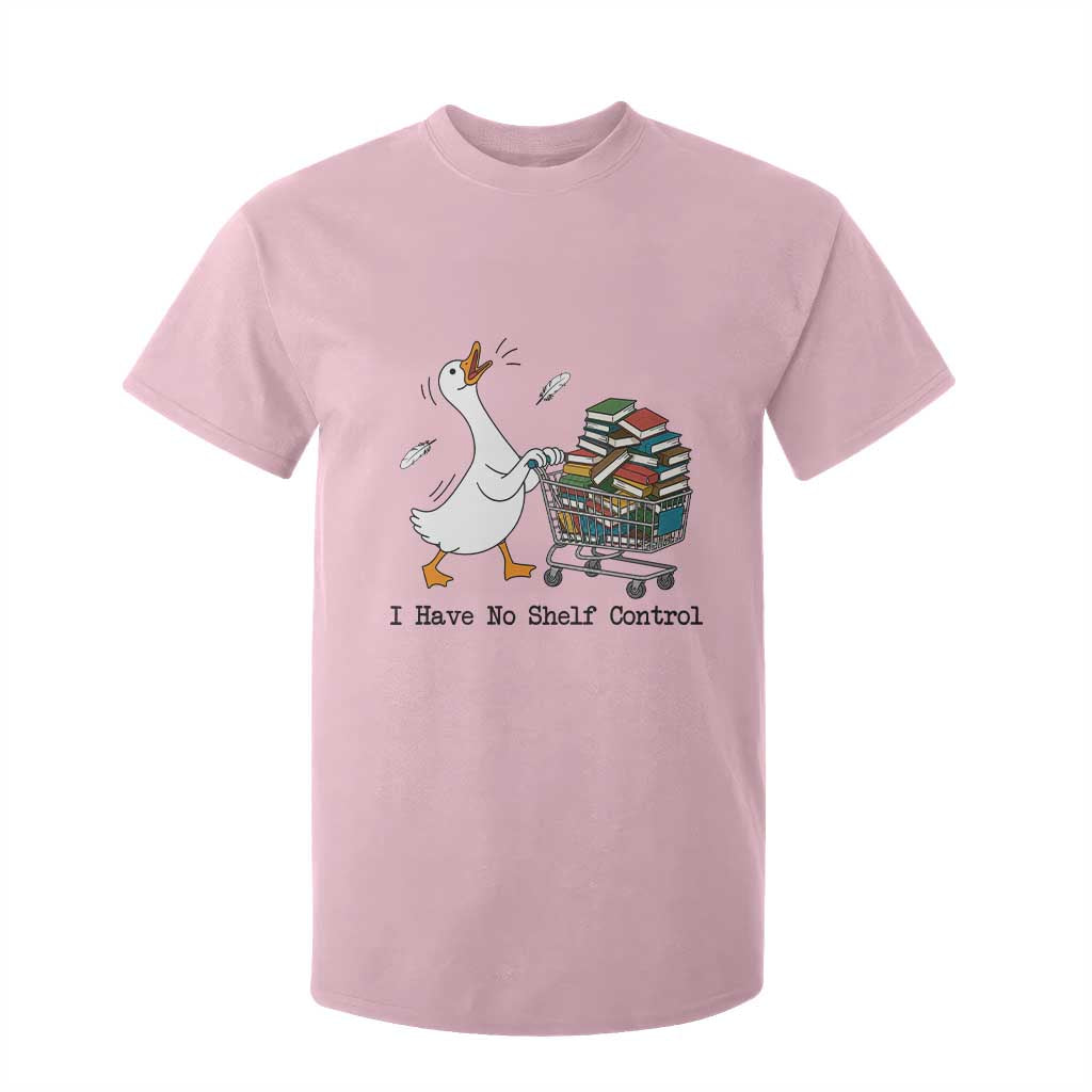 Funny Goose Book Lover T Shirt For Kid I Have No Shelf Control TS12 Light Pink Print Your Wear