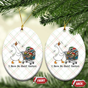 Funny Goose Book Lover Ceramic Ornament I Have No Shelf Control TS12 Print Your Wear