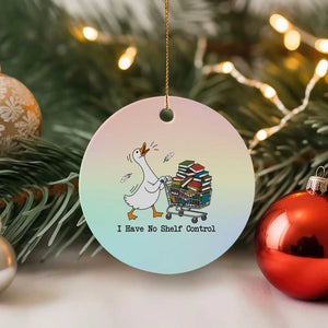 Funny Goose Book Lover Ceramic Ornament I Have No Shelf Control TS12 1pc Pastel Print Your Wear