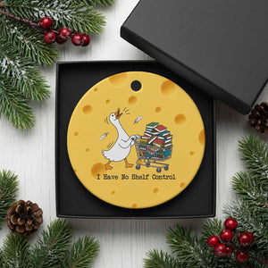 Funny Goose Book Lover Ceramic Ornament I Have No Shelf Control TS12 1pc Yellow Cheese Print Your Wear