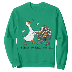 Funny Goose Book Lover Sweatshirt I Have No Shelf Control TS12 Irish Green Print Your Wear