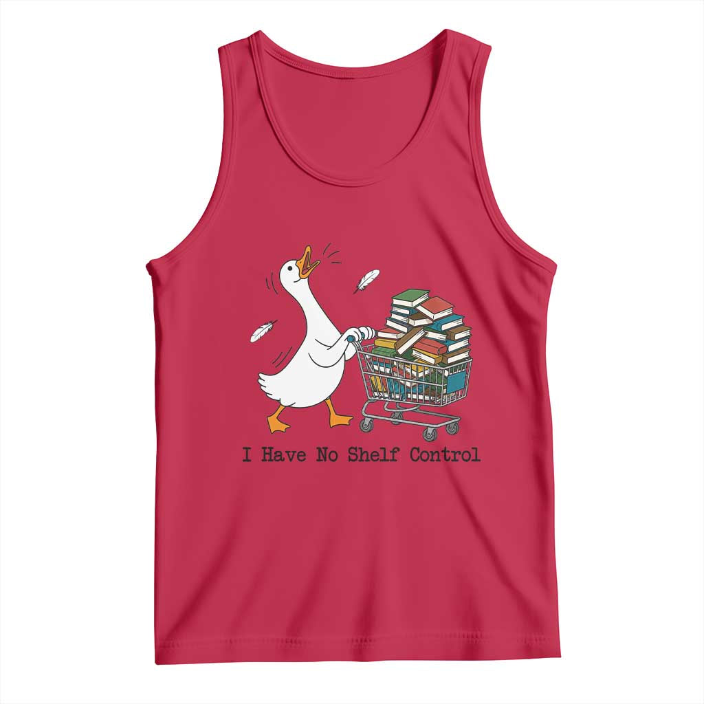 Funny Goose Book Lover Tank Top I Have No Shelf Control TS12 Red Print Your Wear