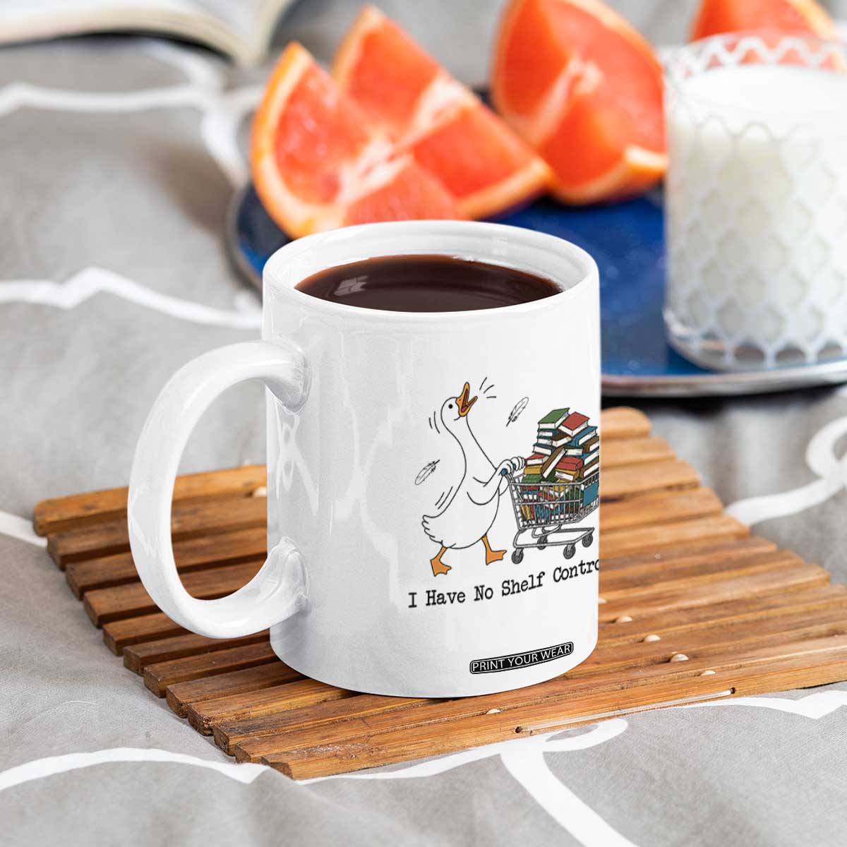 Funny Goose Book Lover Coffee Mug I Have No Shelf Control TS12 Print Your Wear