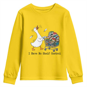 Funny Goose Book Lover Youth Sweatshirt I Have No Shelf Control TS12 Daisy Print Your Wear