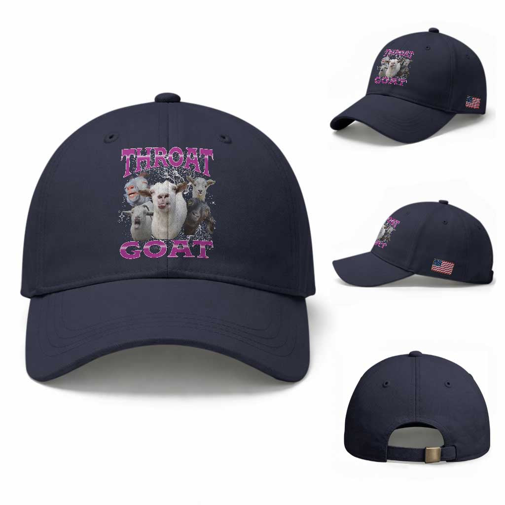 Funny Dirty Humor Baseball Cap Throat Goat TS12 Baseball Cap Universal Fit Navy Print Your Wear
