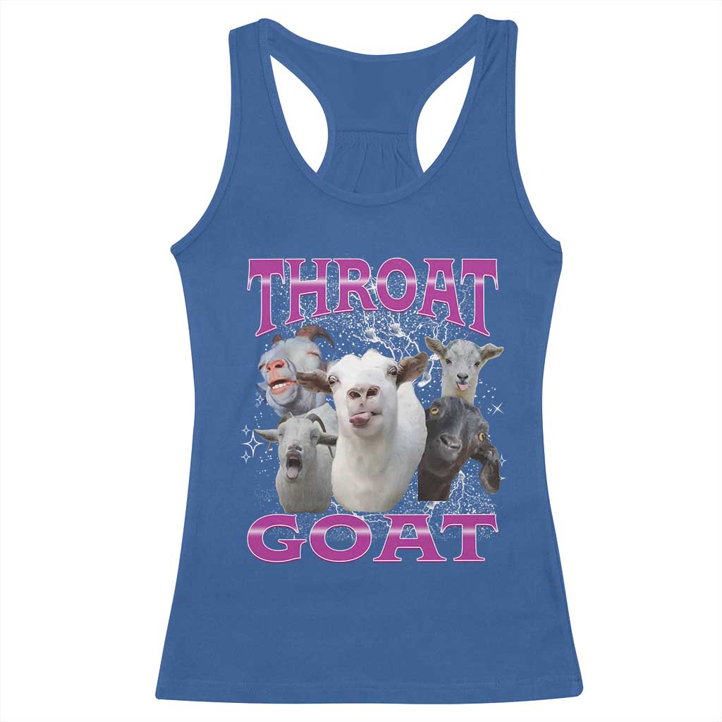Funny Dirty Humor Racerback Tank Top Throat Goat TS12 Royal Blue Print Your Wear
