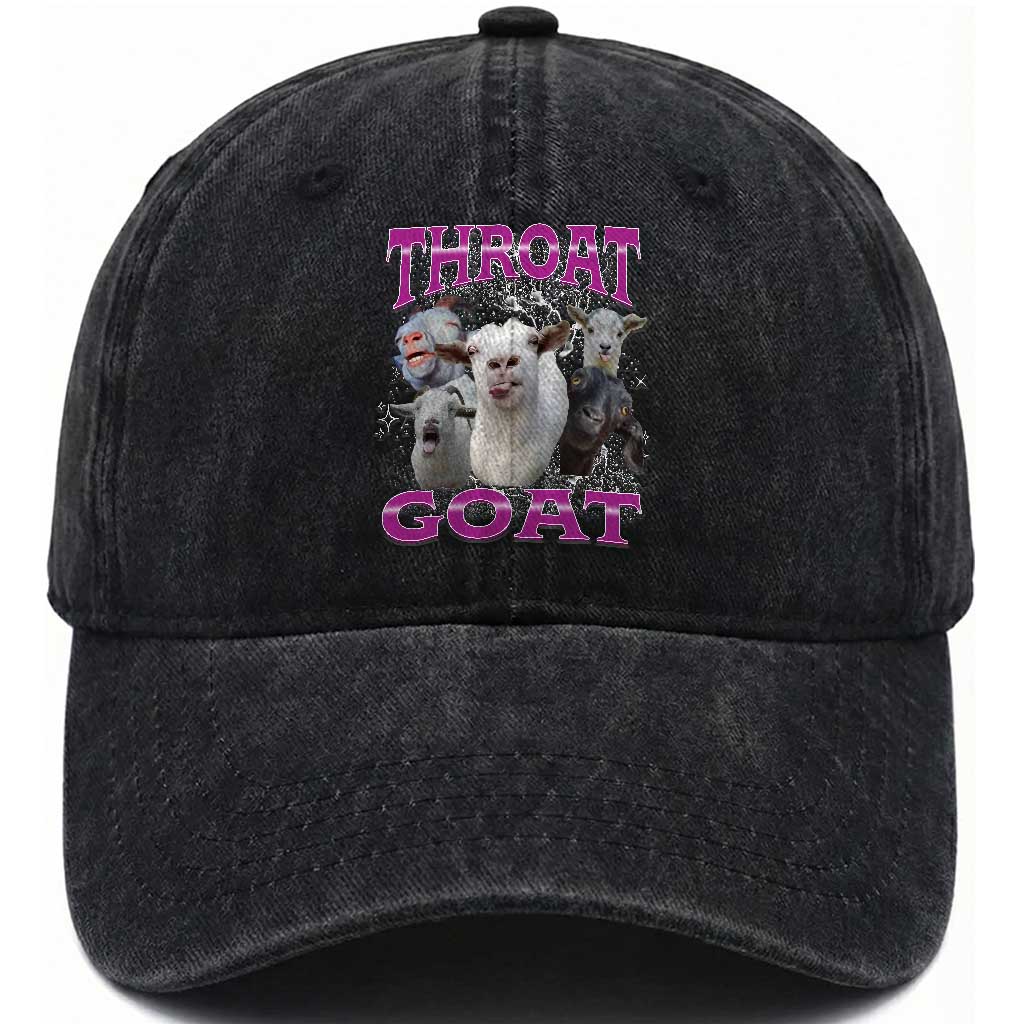 Funny Dirty Humor Washed Cotton Baseball Cap Throat Goat TS12 Print Your Wear