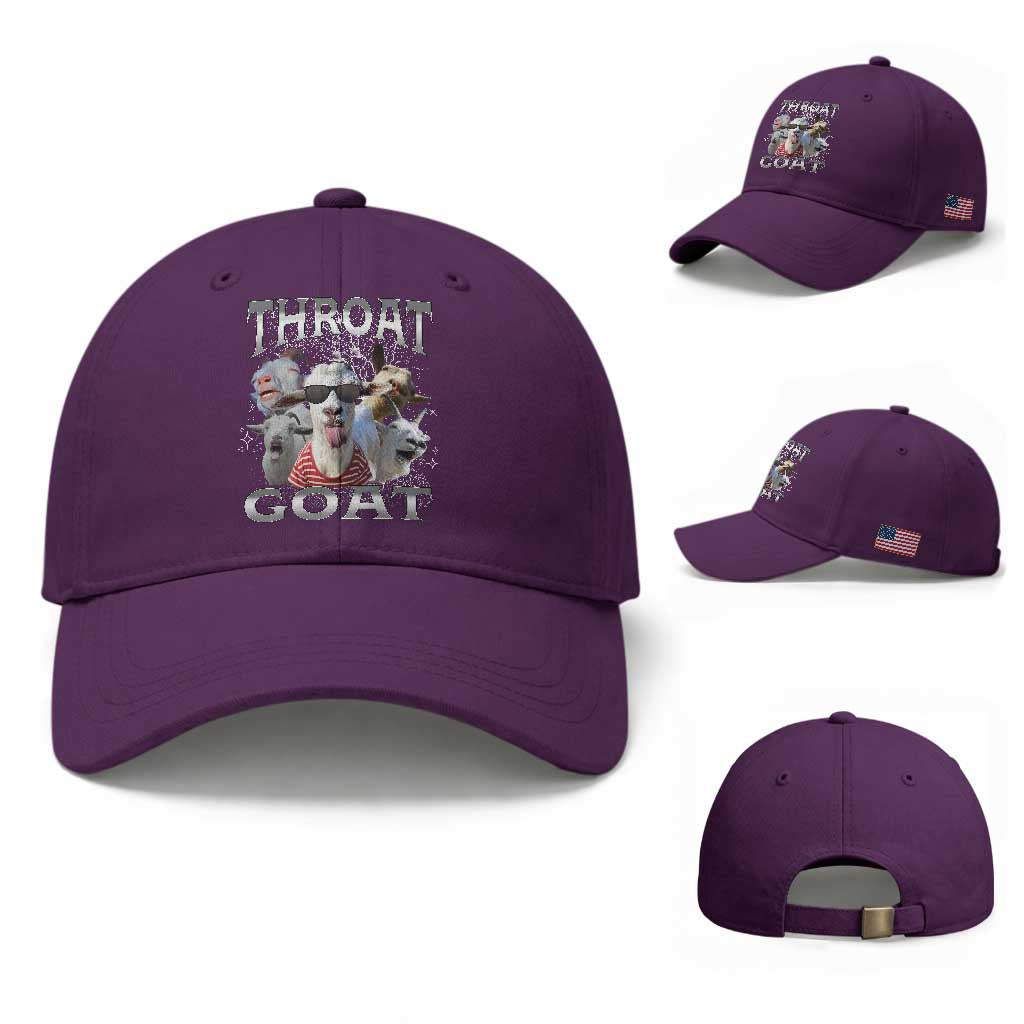 Funny Adult Humor Baseball Cap Throat Goat Meme TS12 Baseball Cap Universal Fit Purple Print Your Wear