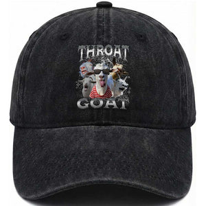 Funny Adult Humor Washed Cotton Baseball Cap Throat Goat Meme TS12 Print Your Wear