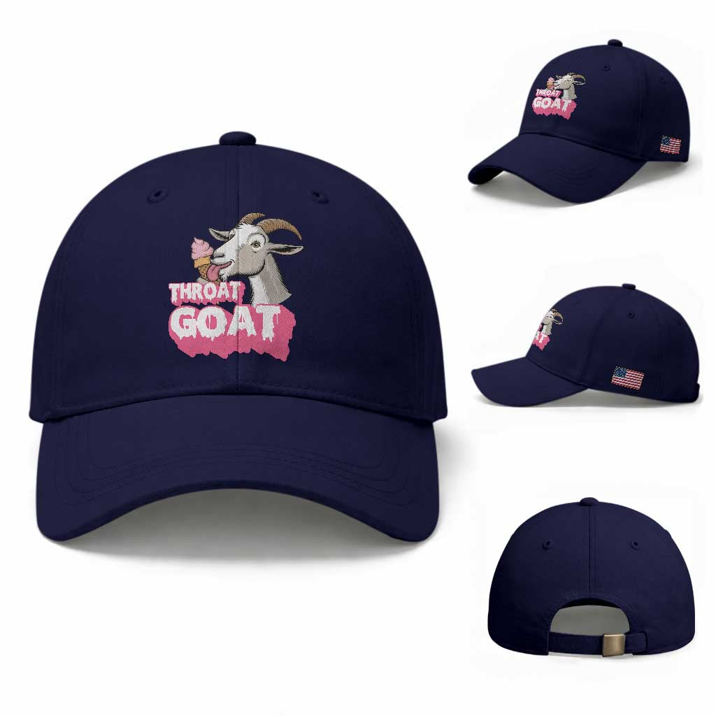 Throat Goat Baseball Cap Sarcastic Adult Humor TS12 Baseball Cap Universal Fit Dark Blue Print Your Wear